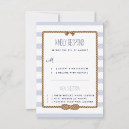Trouwfeest Nautical Blauw & Wit Watercolor Eveneme RSVP Kaartje