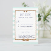 Trouwfeest Nautical Mint & White Watercolor Evenem RSVP Kaartje (Staand voorkant)