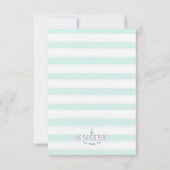 Trouwfeest Nautische Mint & Witte Waterverfeest RSVP Kaartje (Achterkant)