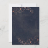 Trouwfeest Navy Blauw & Roze Goud Chic Koppel Kaart (Achterkant)