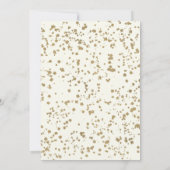 Trouwfeest Navy Wit Gouden Bloem Boog Glitters Kaart (Achterkant)