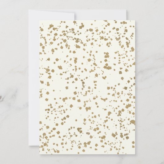 Trouwfeest Navy Wit Gouden Bloem Boog Glitters Kaart (Achterkant)