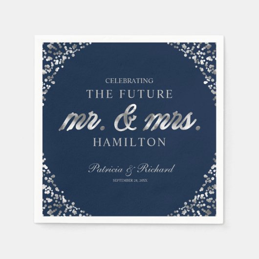 Trouwfeest Navy Zilver Future Mr And Mrs Servet (Voorkant)