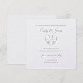 Trouwfeest Ontvangstkaart - Fancy Hart Uitnodiging (Voorkant / Achterkant)