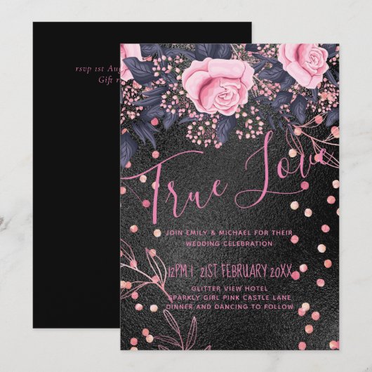 Trouwfeest op een budget Metalen uitstraling Roze (Voorkant / Achterkant)