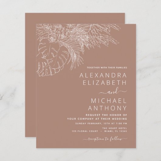 Trouwfeest op een budget Pampasgras Terracotta (Voorkant / Achterkant)