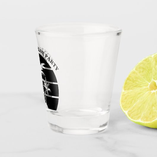 Trouwfeest op het eiland voor vrijgezellenfeest shot glas (Rechts)