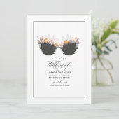 Trouwfeest op het strand in de zomer save the date (Staand voorkant)