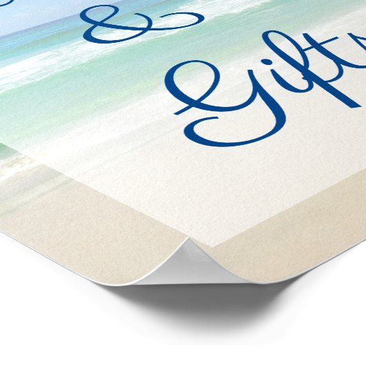 Trouwfeest op het strand Oceaan golven Foto Kaarte Poster (Hoek)