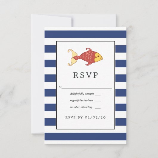 Trouwfeest op het water RSVP kaartje (Voorkant)