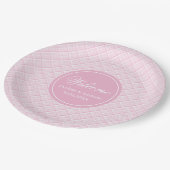 Trouwfeest Papier Borden Roze Plaid Custom Decor Papieren Bordje (Gekanteld)