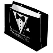 Trouwfeest Persoonlijke Bruidsjonker Smoking Groot Cadeauzakje (Voorkant Gekanteld)