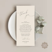 Trouwfeest plaats instelling dank u kaart