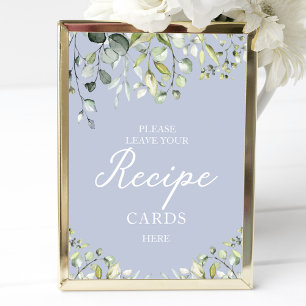 Trouwfeest Recept Kaarten Bord met Mooie Groene Pl Poster