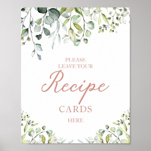 Trouwfeest Recept Kaartjes Bord Met Leuke Groene D Poster (Voorkant)