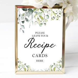 Trouwfeest receptkaartjes bord met groen poster