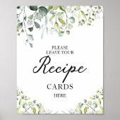 Trouwfeest Receptkaartjes Bord met Groene Decorati Poster (Voorkant)