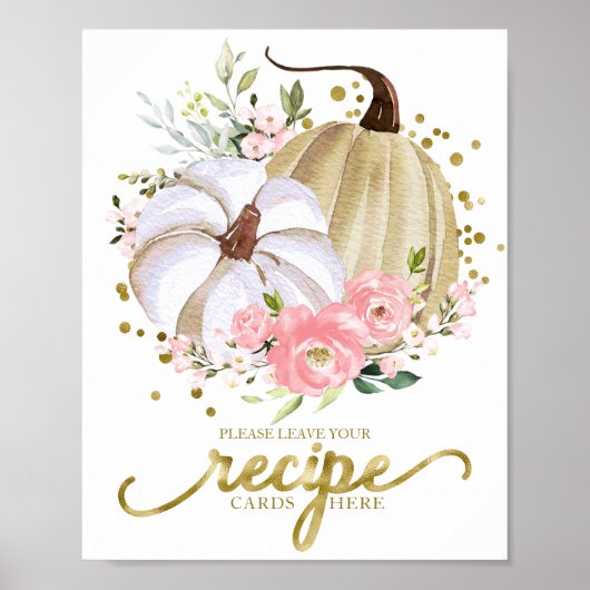 Trouwfeest receptkaartjes bordje voor Pumpkin Fall Poster (Voorkant)