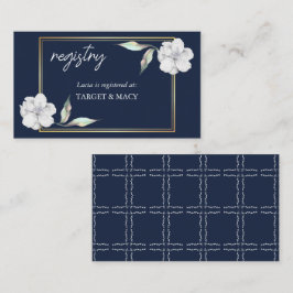 Trouwfeest registratiekaarten met Navy Blauwe Goud Informatiekaartje