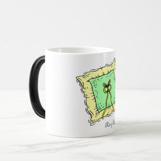 Trouwfeest Ringdrager Kussen Mok Cadeau (Voorkant links)