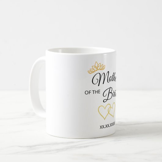 Trouwfeest Rol & Datum Elegant Ontwerp Koffiemok (Voorkant links)