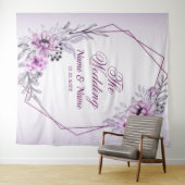 Trouwfeest Roze Bloem Violet Paarse Lijst Wandkleed (In Situ (horizontaal))