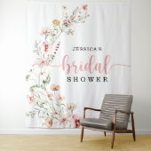 Trouwfeest Roze Bruidsboeket Achtergrond Decor Wandkleed (In situ)