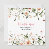 Trouwfeest Roze Bruidsfeest Dankkaart Bedankkaart (Voorkant)