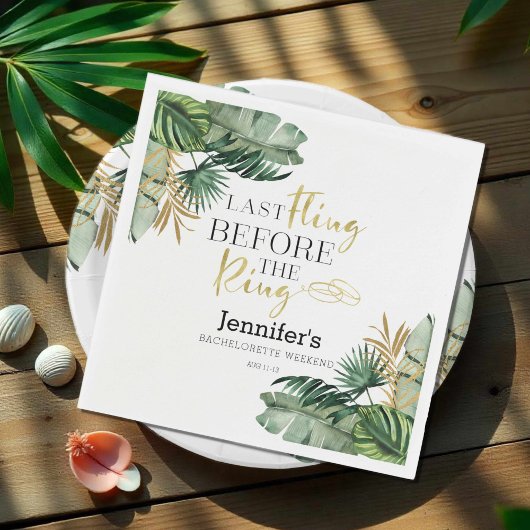 Trouwfeest servetten voor meidenavond | Tropische