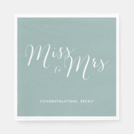 Trouwfeest servetten voor Miss to Mrs Green