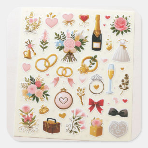 "Trouwfeest Sticker Set"