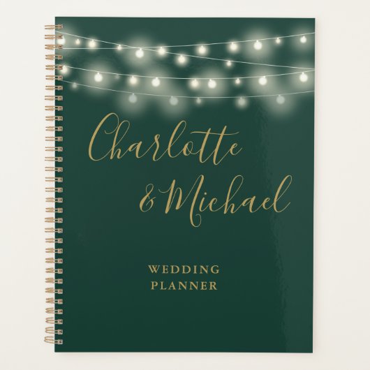 Trouwfeest String Lights Signature Script Groen Go Planner (Voorkant)