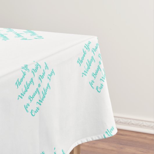 Trouwfeest Tafel Turquoise Typografie Tafelkleed (Voorbeeld)