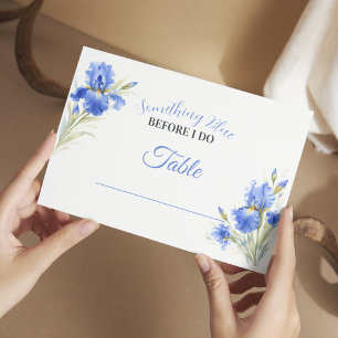 Trouwfeest Tafelkaart 'Something Blue' Bedankkaart