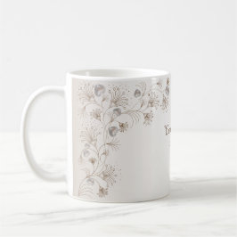 Trouwfeest Tannine Bloemhart Beige Elegant Koffiemok