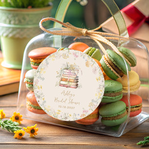 Trouwfeest Thema Wilde Bloemen Bruidsfeest Ronde Sticker