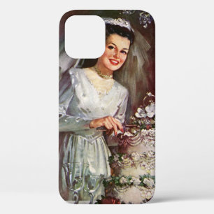 Trouwfeest uit het verleden, bruid die de trouwtaa iPhone 12 hoesje