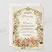 Trouwfeest uit het verleden met wilde bloemen sjab kaart (Voorkant)