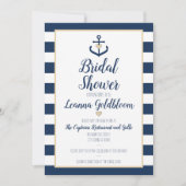 Trouwfeest uitnodiging - Anker - Marineblauw (Voorkant)