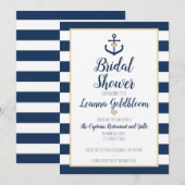 Trouwfeest uitnodiging - Anker - Marineblauw (Voorkant / Achterkant)