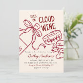 Trouwfeest uitnodiging Cloud Wine (Staand voorkant)