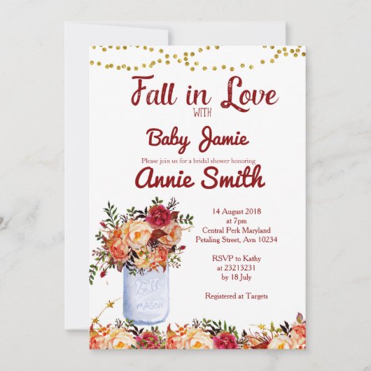 Trouwfeest Uitnodiging 'Fall in Love' (Voorkant)