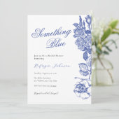 Trouwfeest Uitnodiging 'Iets Blauw's (Staand voorkant)