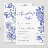 Trouwfeest Uitnodiging 'Iets Blauw's (Voorkant / Achterkant)