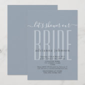 Trouwfeest uitnodiging in stoffig blauw (Voorkant / Achterkant)