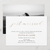 Trouwfeest uitnodiging 'Just Married' (Voorkant / Achterkant)