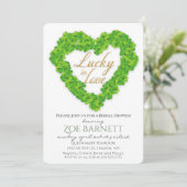 Trouwfeest Uitnodiging Lucky In Love Clover (Staand voorkant)