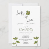 Trouwfeest Uitnodiging 'Lucky in Love Shamrock' (Voorkant)