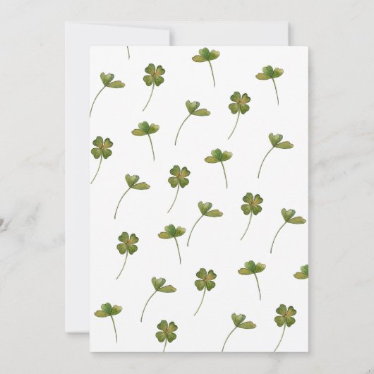 Trouwfeest Uitnodiging 'Lucky in Love Shamrock' (Achterkant)