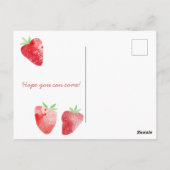 Trouwfeest uitnodiging met aardbei (Achterkant)